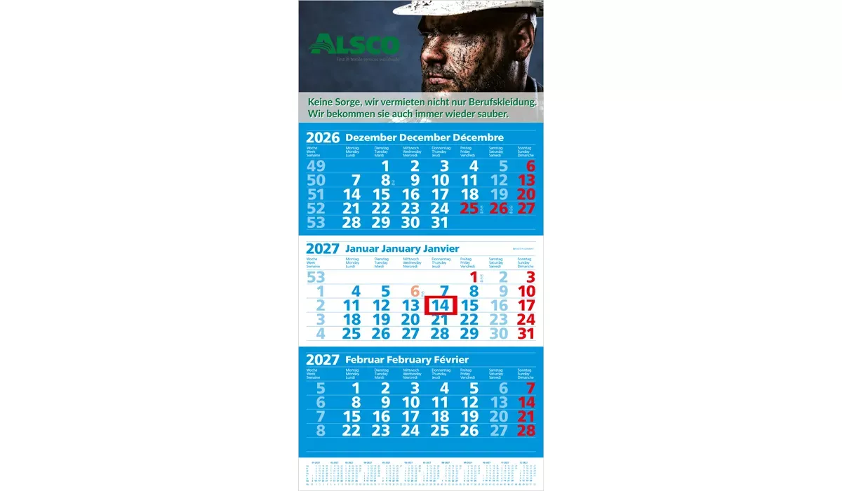 3-month calendar 2027 Extra 3