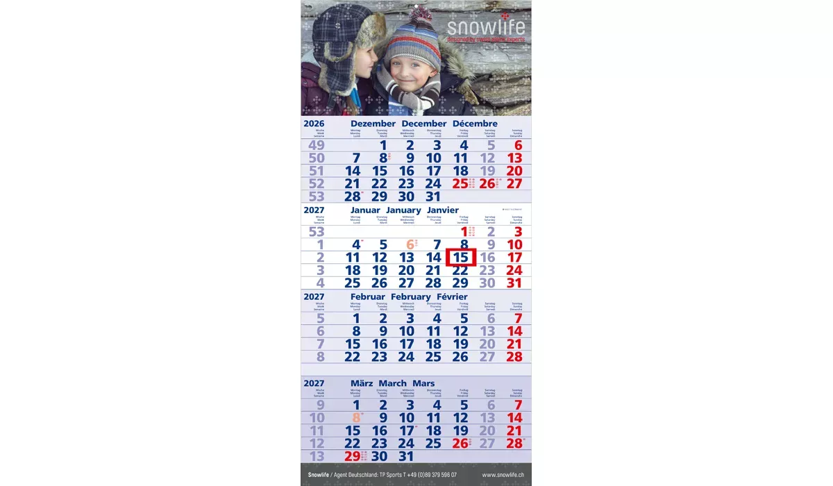 4-Monatskalender 2027 Mega 4 B