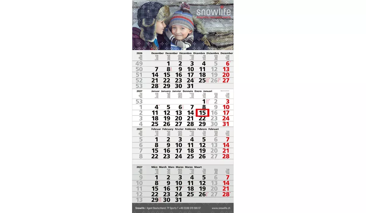 4-Monatskalender 2027 Mega 4 Post B