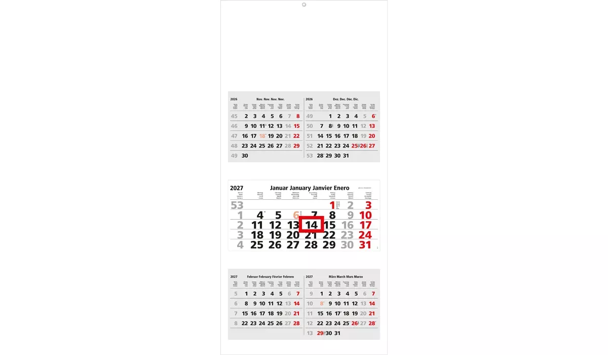 5-month calendar 2027 Multi 5