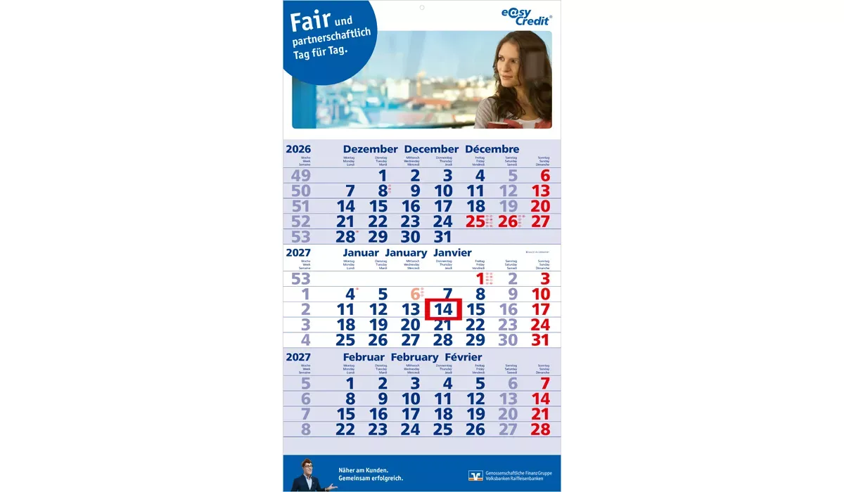 3-month calendar 2027 Primus 3 B