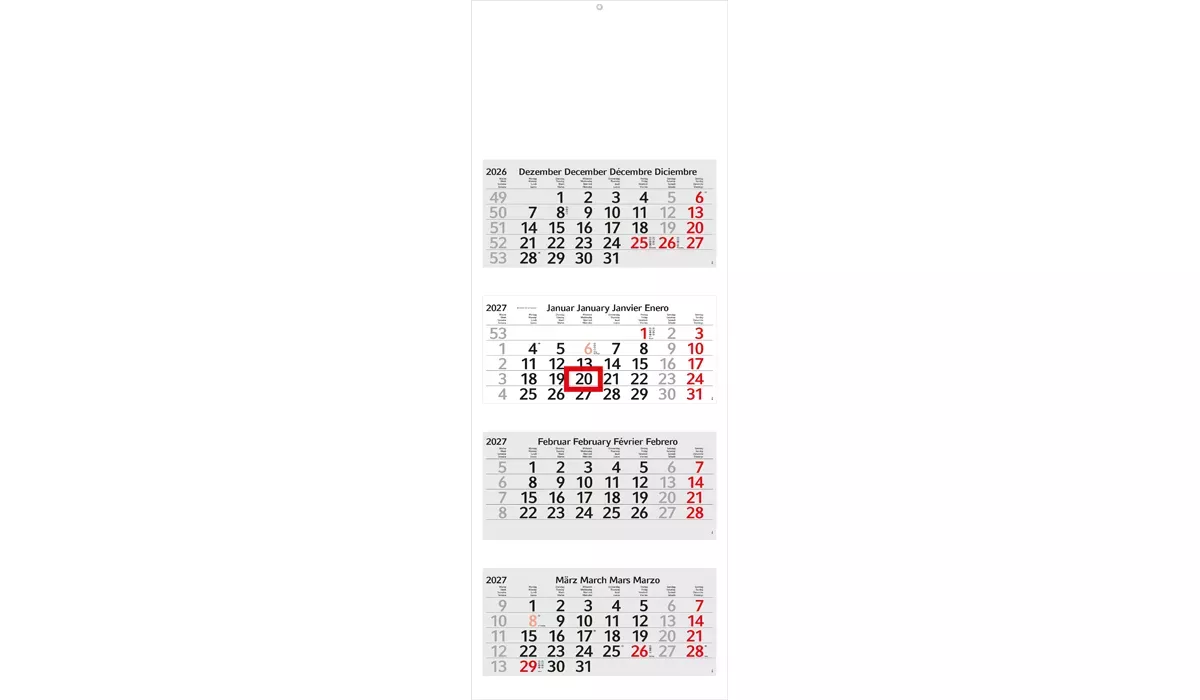 4-Monatskalender 2027 Profil 4