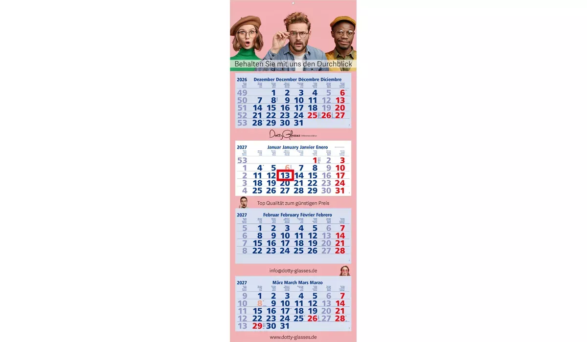 4-month calendar 2027 Quadro 4