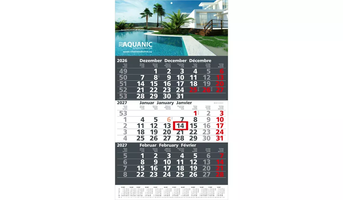 3-month calendar 2027 Ultra 3