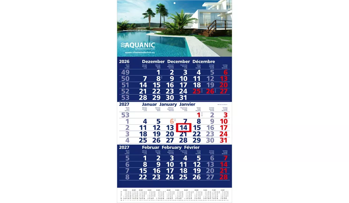3-month calendar 2027 Ultra 3