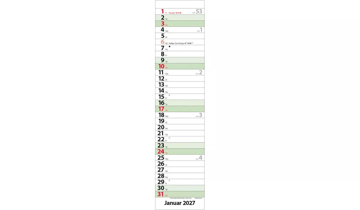 Werbekalender: Streifenplaner Compact Edition Natur 2027