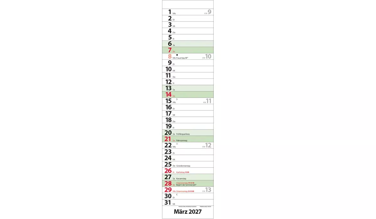 Werbekalender: Streifenplaner Compact Edition Natur 2027