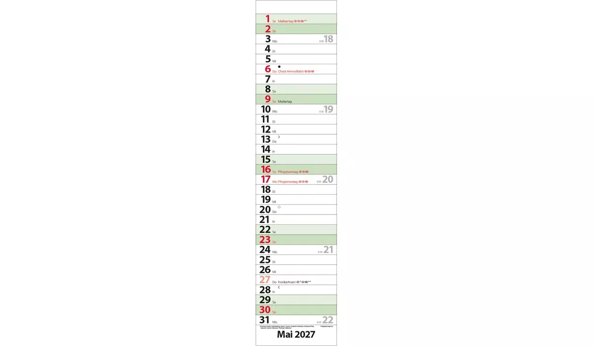 Werbekalender: Streifenplaner Compact Edition Natur 2027