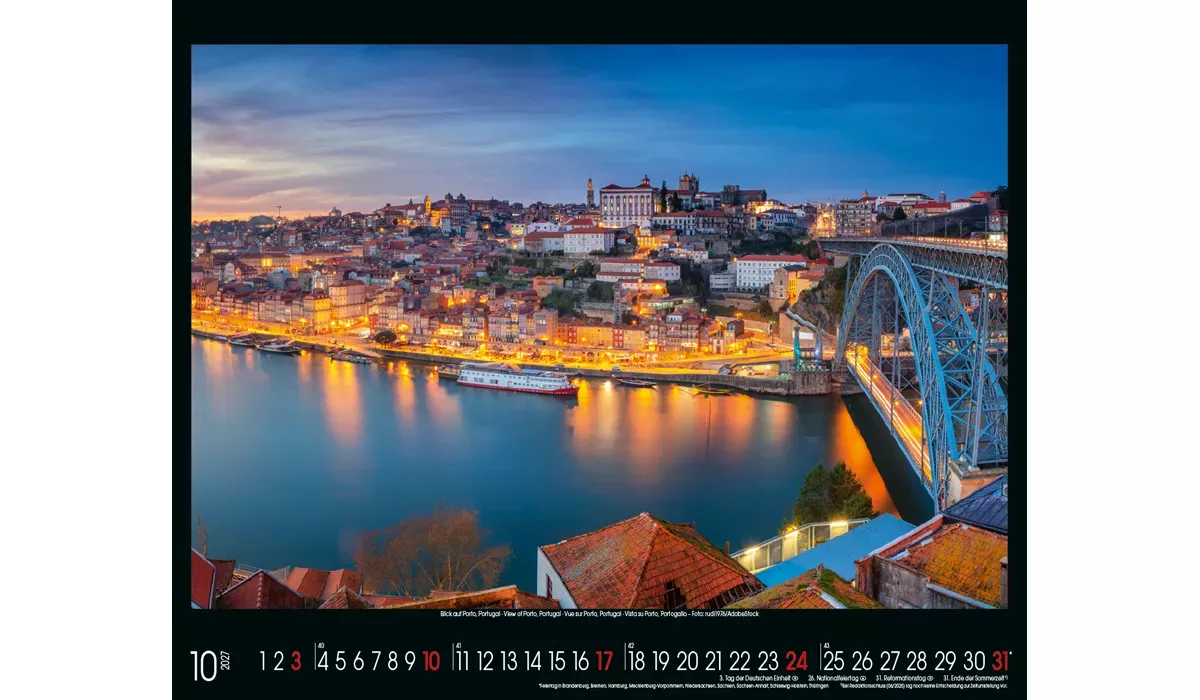 Weltreise Kalender 2027