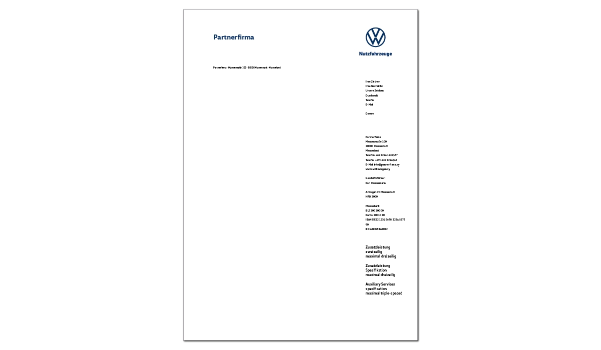 Briefbogen VW Nutzfahrzeuge