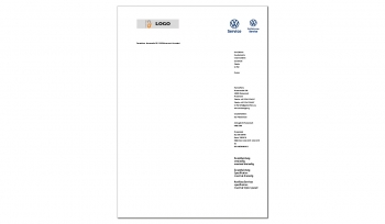 Briefbogen VW Service und VW Nutzfahrzeuge Service