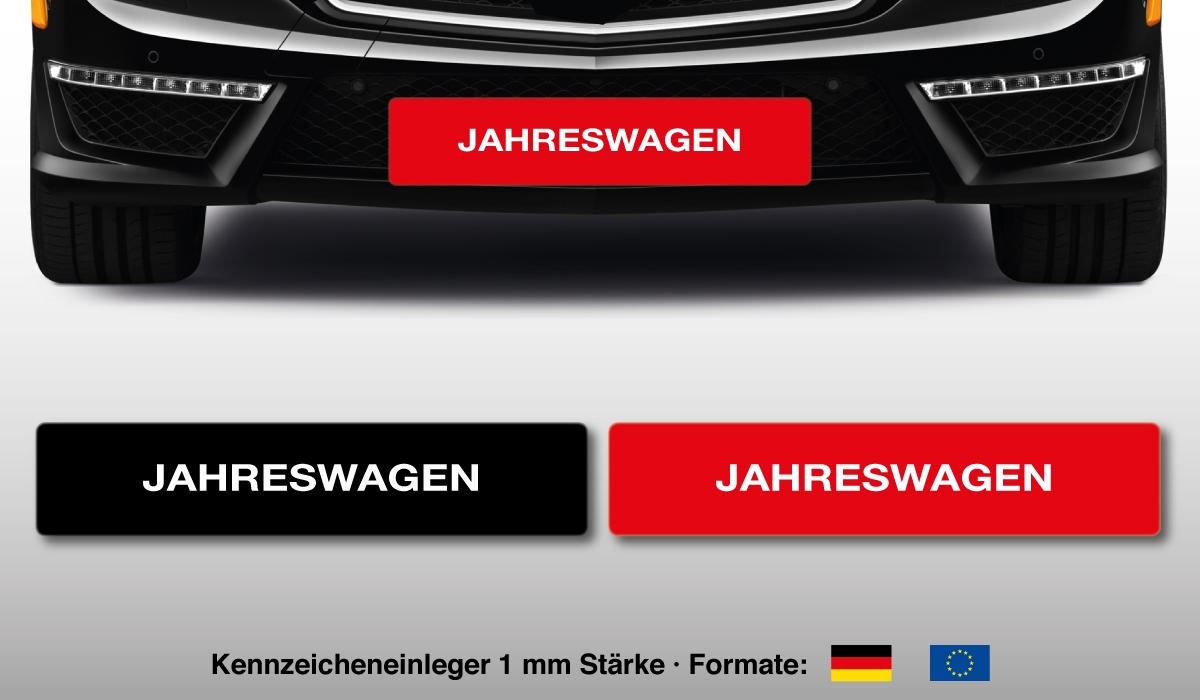 Promotional license plates inserts employees car