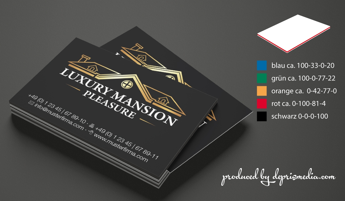 Business card white with color core