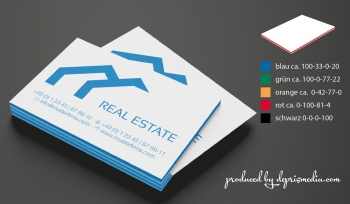 Business card white with color core