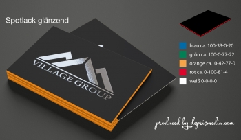 Business card black with color core