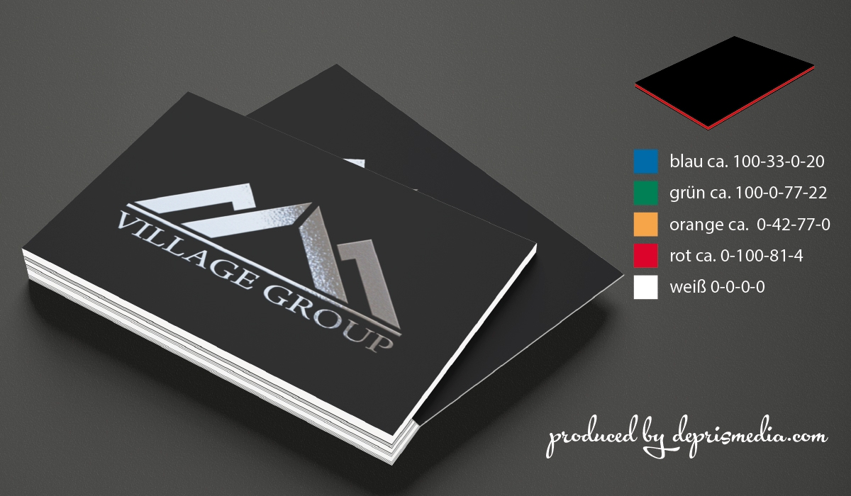 Business card black with color core