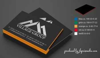 Business card black with color core