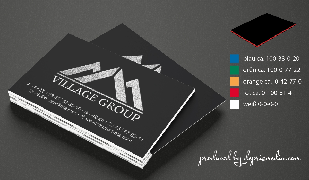 Business card black with color core