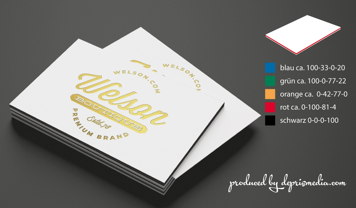 Business card white with color core