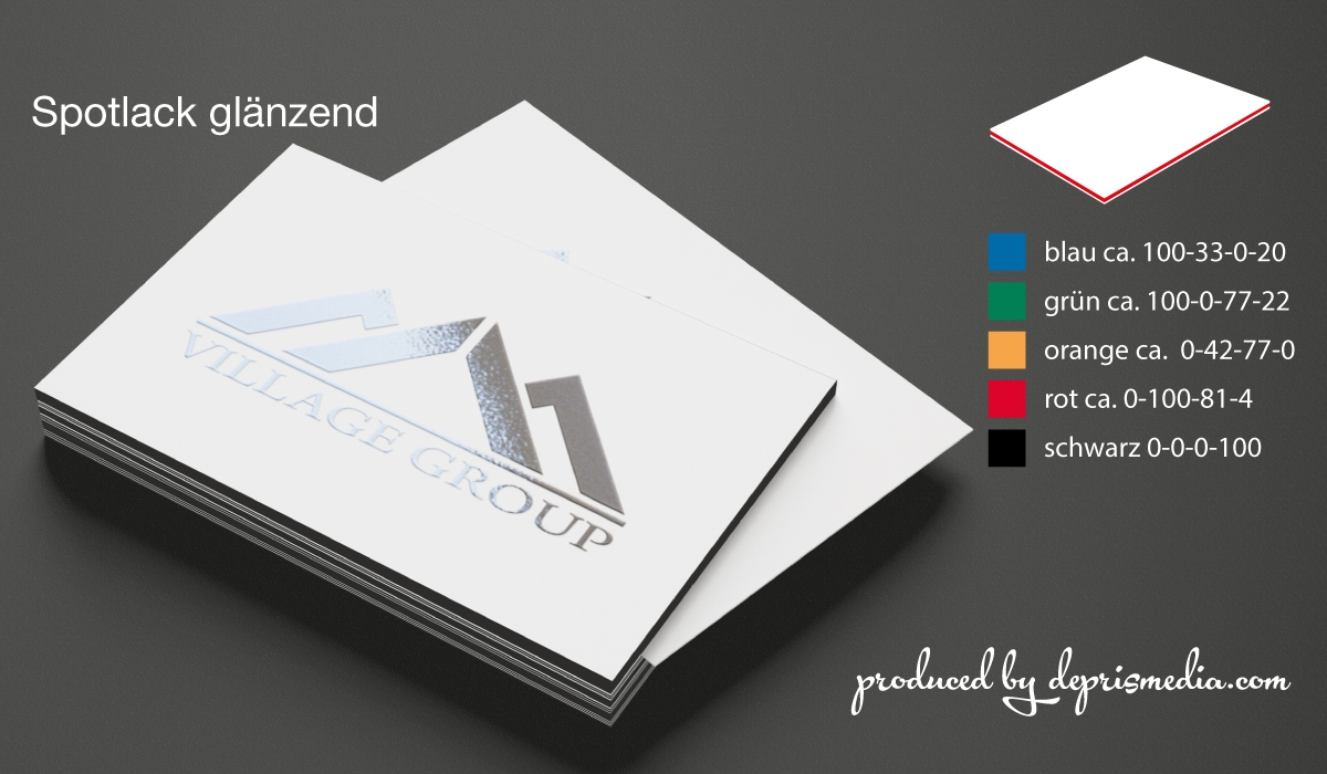 Business card white with color core