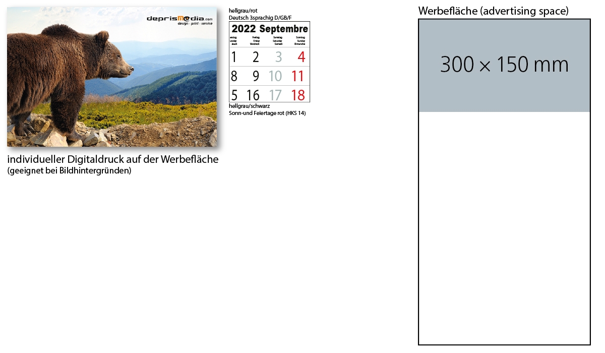 5-Monatskalender 2026 Budget 5 inklusive Werbeeindruck