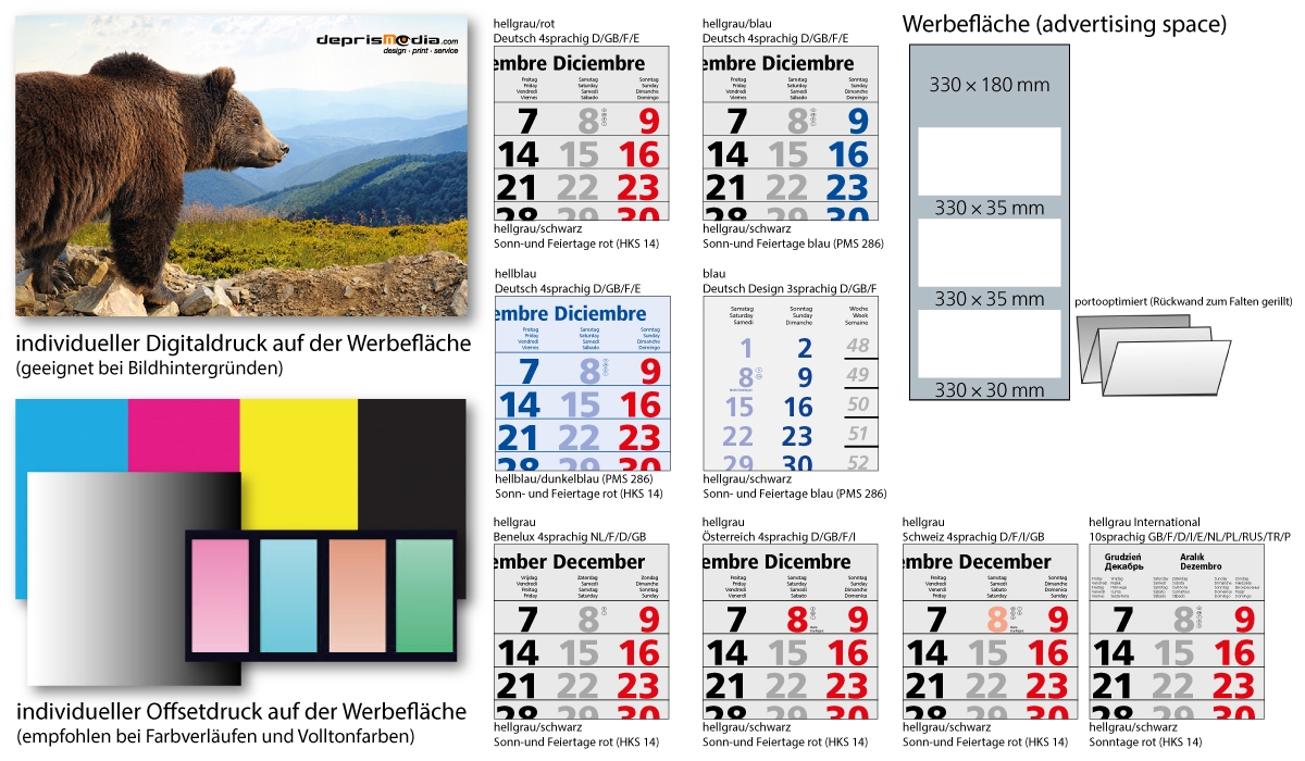 3-month calendar 2025 Maxi Light 3 Standard