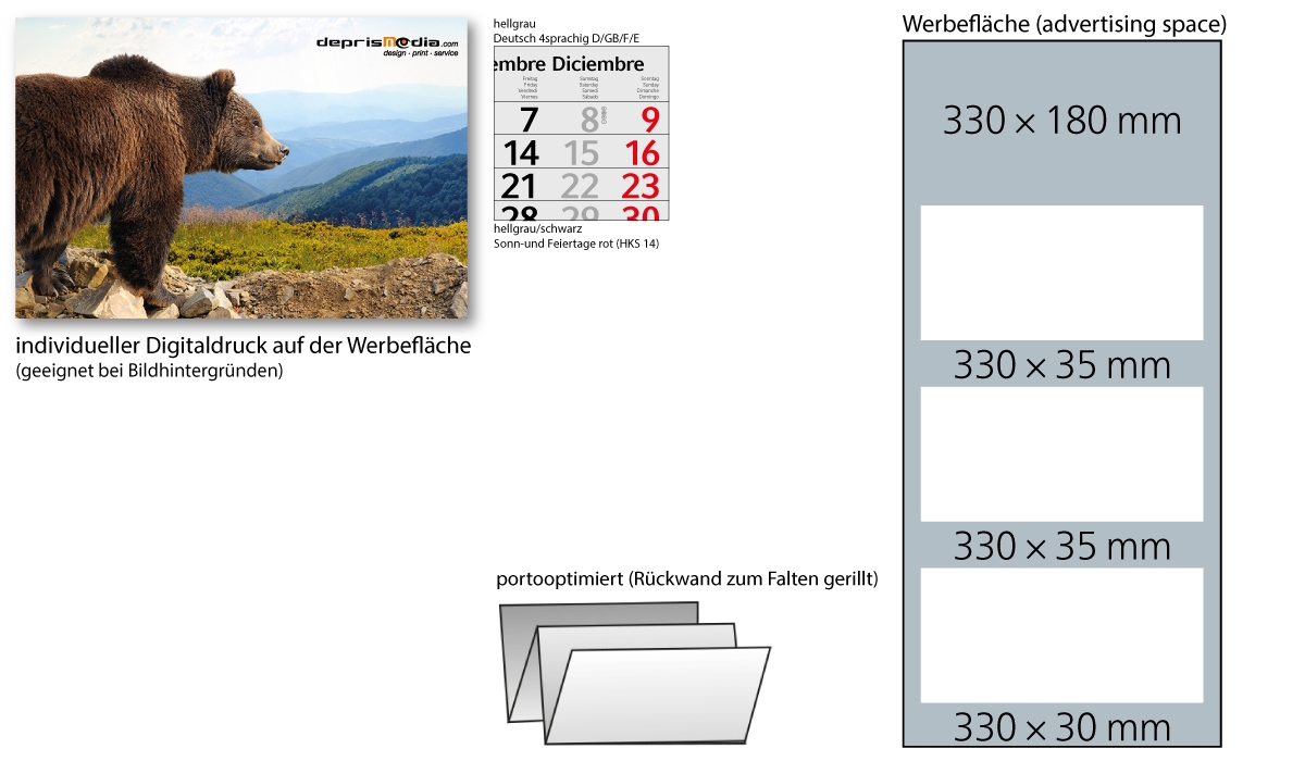 3-month calendar 2025 Profil 3 recycling