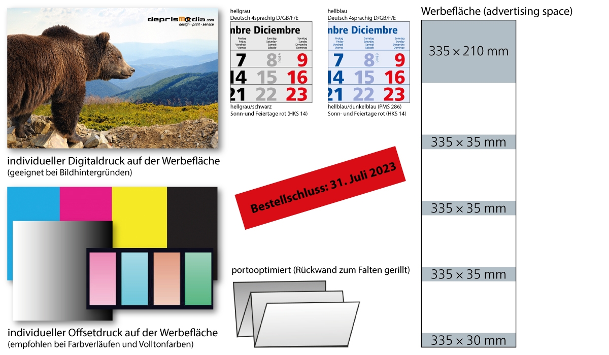 4-Monatskalender 2025 Quadro 4 Post Plus