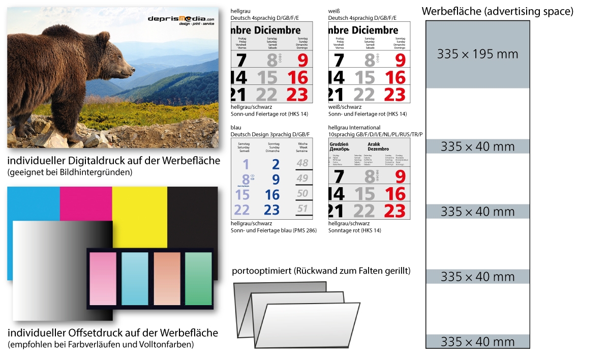 4-Monatskalender 2025 Quadro Wire-O 4 Standard