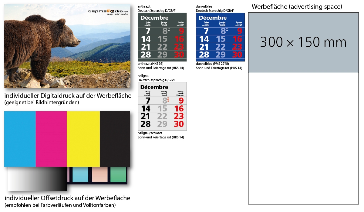 3-Monatskalender 2025 Solid 3 Standard