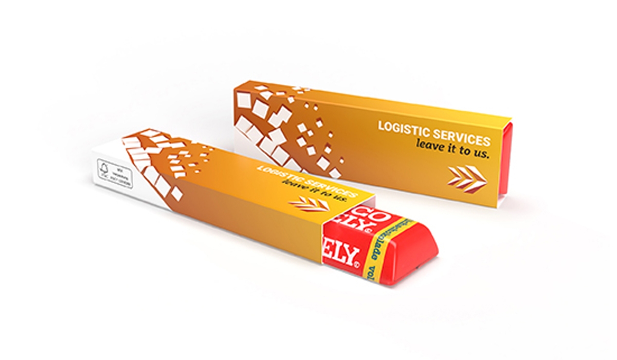 Tony's chocolonely bars in a promotional slipcase