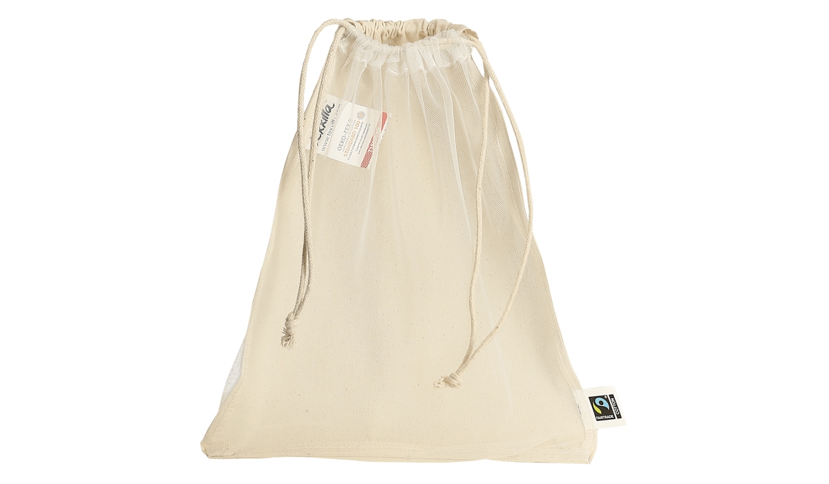 Netzbeutel aus Fairtrade-Baumwolle & PET - natur 25 x 30 cm