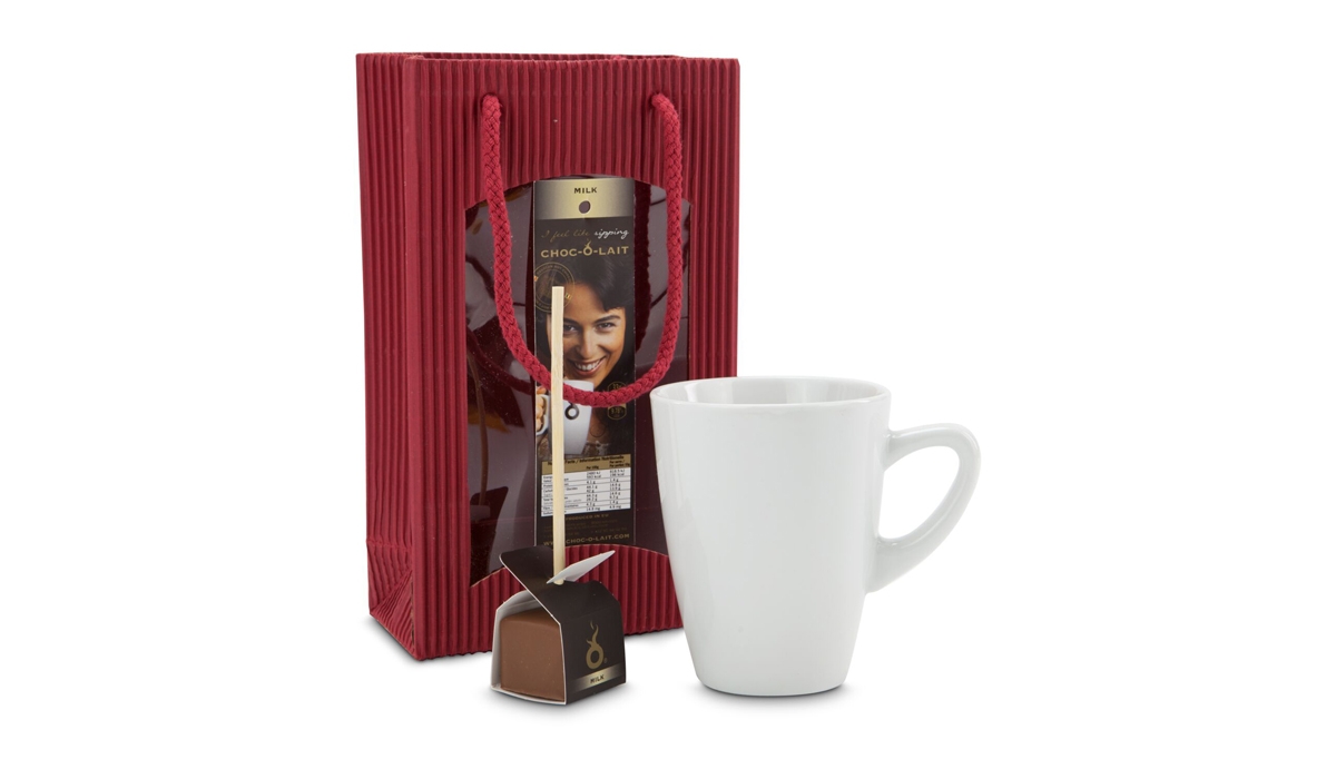 Gift box / Present set: Chocolate stick in a cup