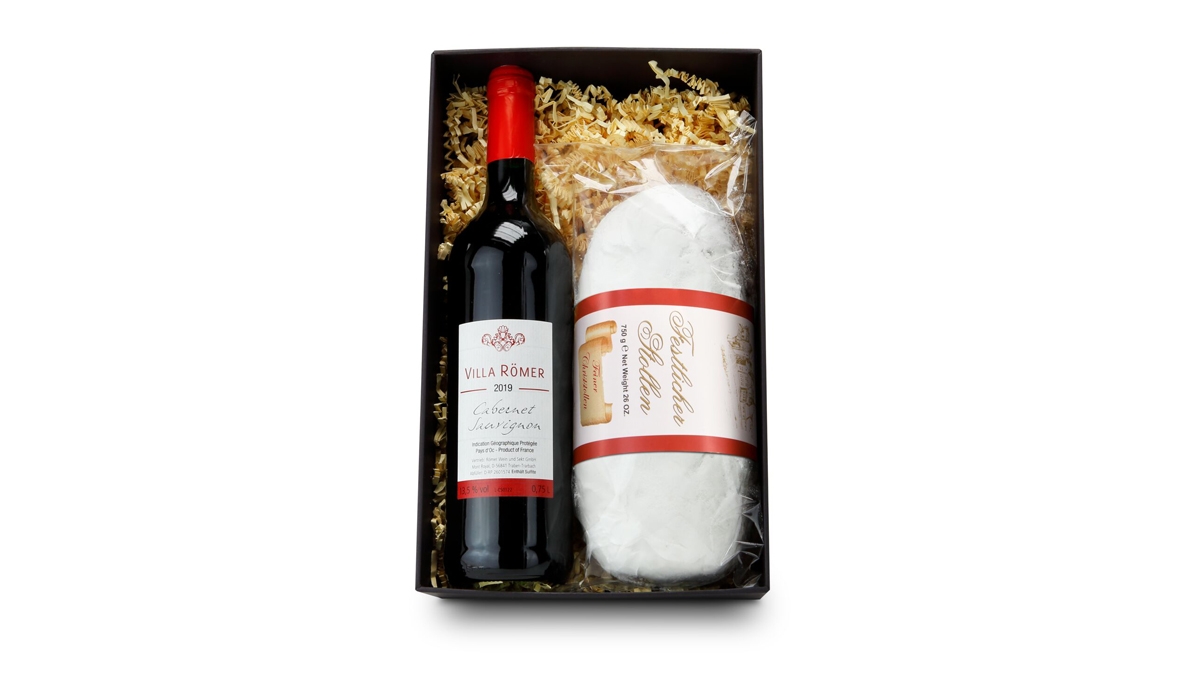 Gift box / Present set: Red Wine & Stollen