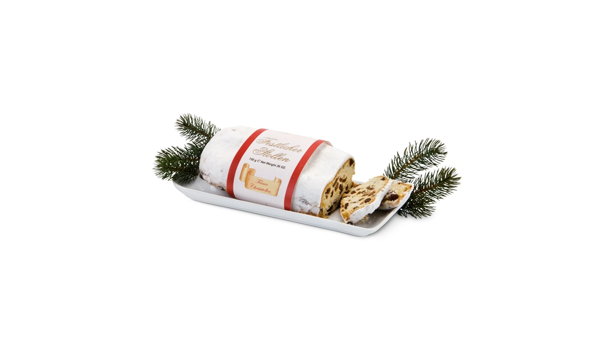 Geschenkset / Präsenteset: Christstollen im roten Geschenkkarton