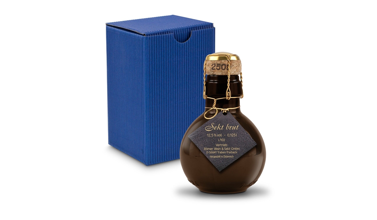 Origineller Sekt schwarzer Anhänger - im Geschenkkarton, 125 ml