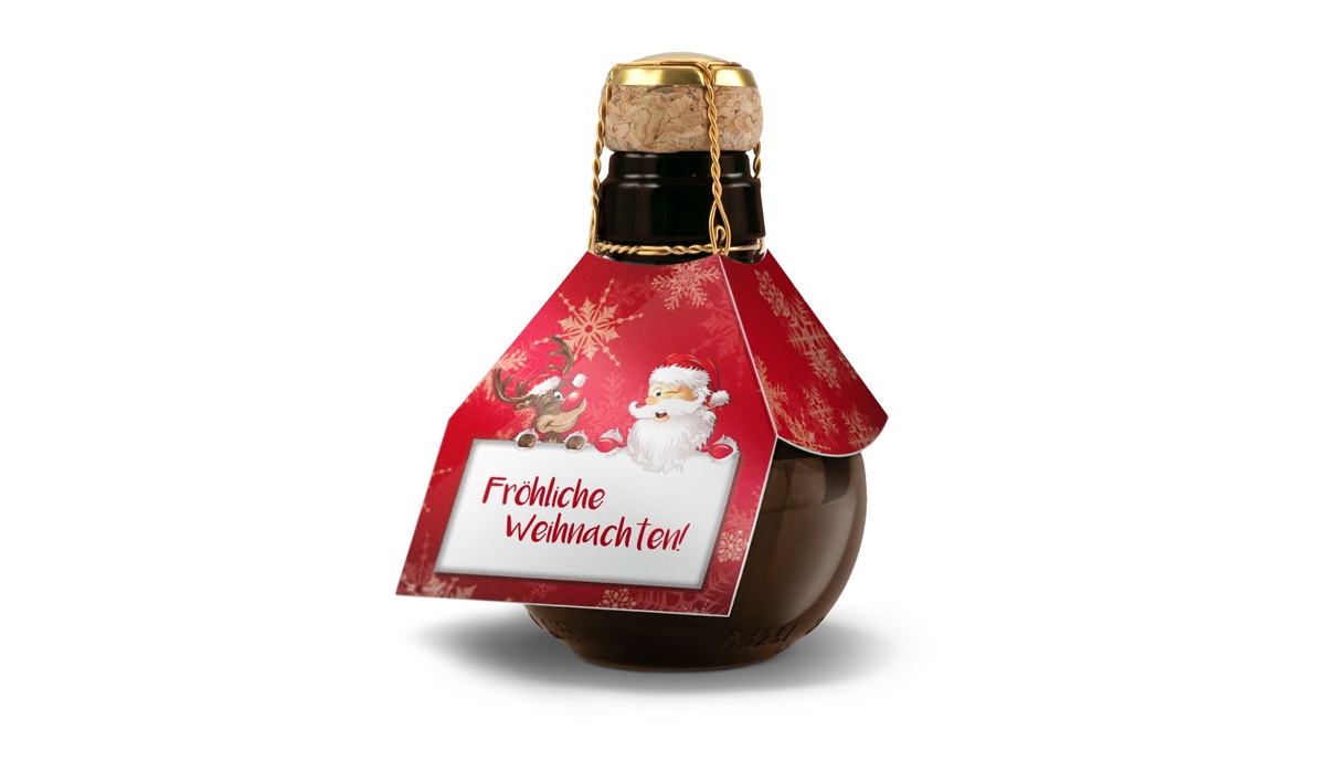 Geschenkset / Präsenteset: Kleinste Sektflasche: Fröhliche Weihnachten