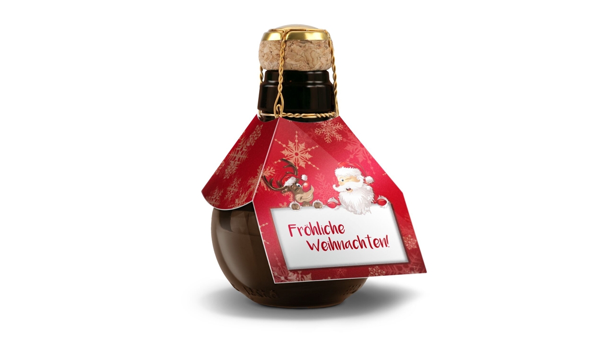 Kleinste Sektflasche der Welt Fröhliche Weihnachten