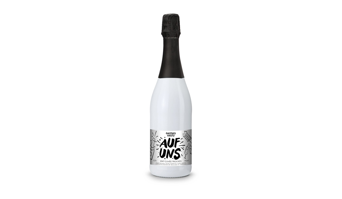 Sparkling wine Cuvée - Bottle white - Capsule black, 0.75 l