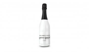 Sekt Cuvée - Flasche weiß-lackiert - Kapsel schwarz, 0,75 l