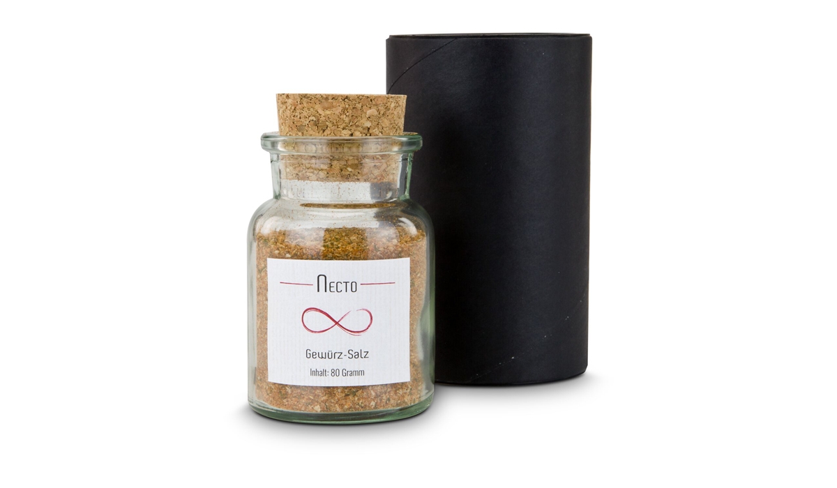 Gift box / Present set: Spice salt Necto in glass