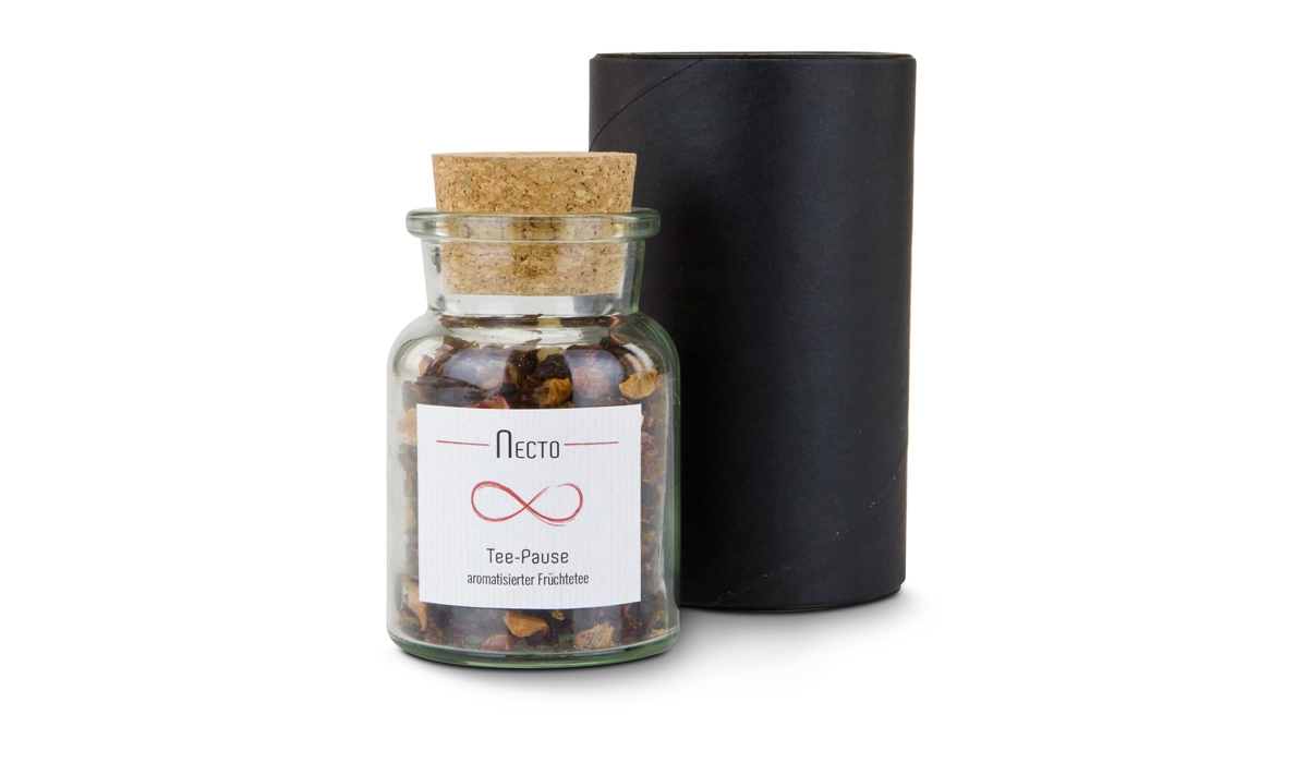 Gift box / Present set: Fruit tea Necto in glass