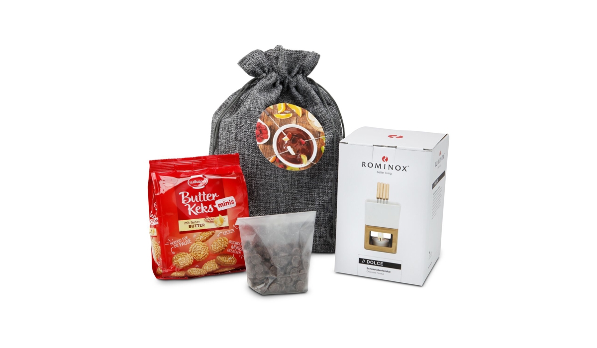 Gift box / Present set: Chocolate Fondue in a Bag
