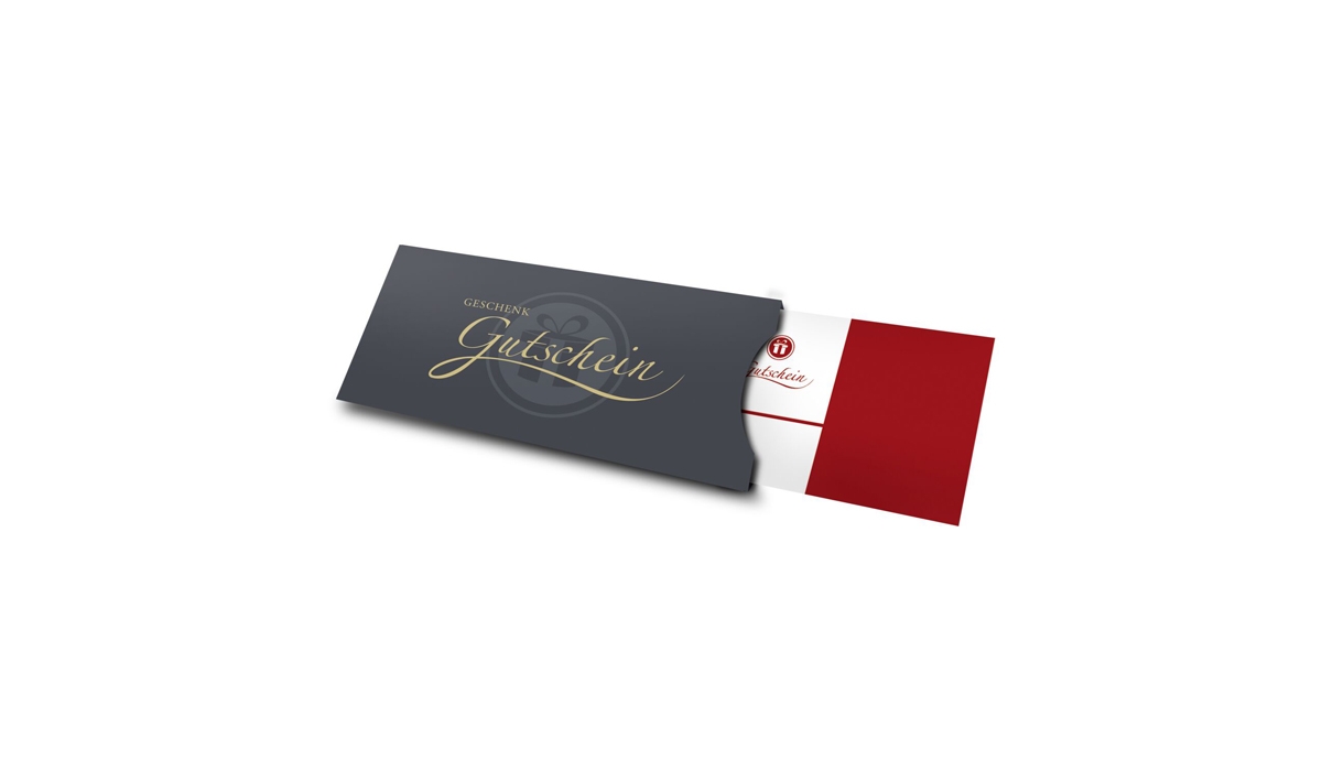 Gift voucher red, 10 € for gifts, lifestyle and wellness articles
