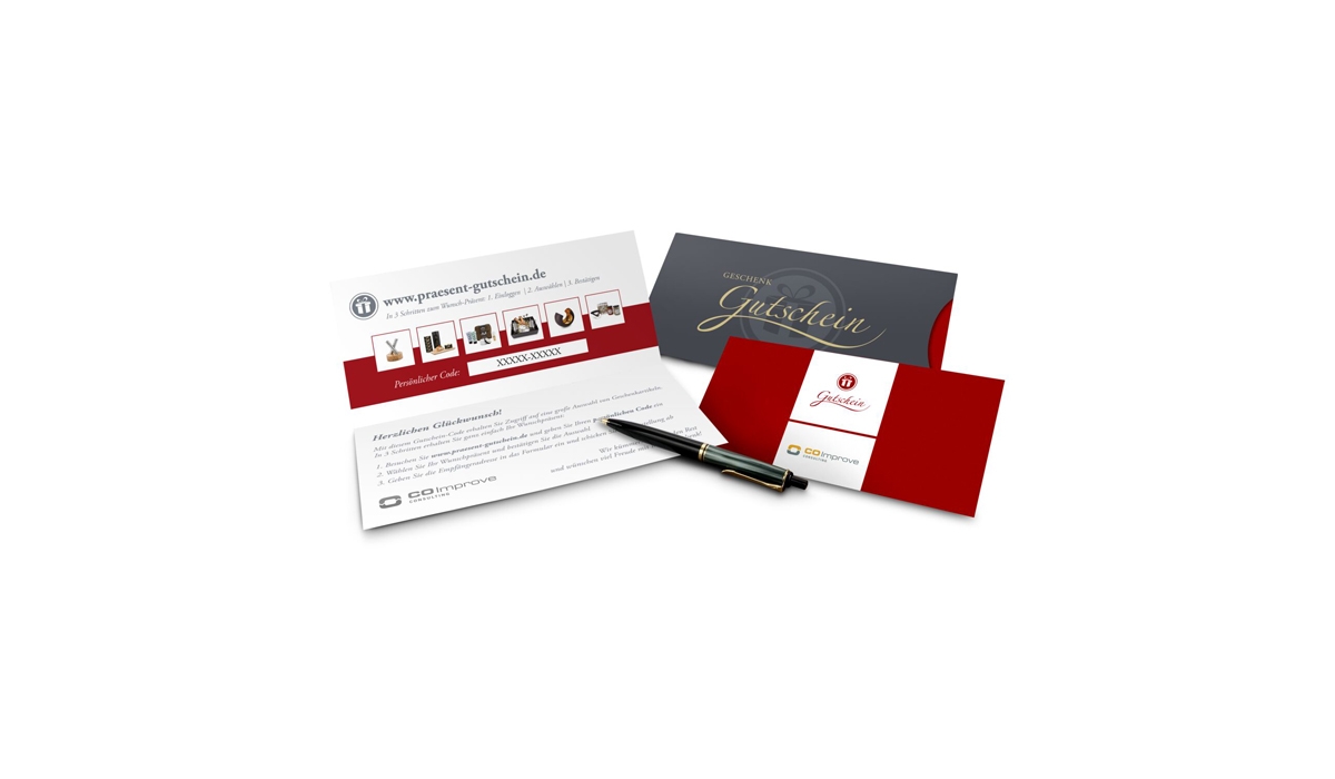 Gift voucher red, 10 € for gifts, lifestyle and wellness articles