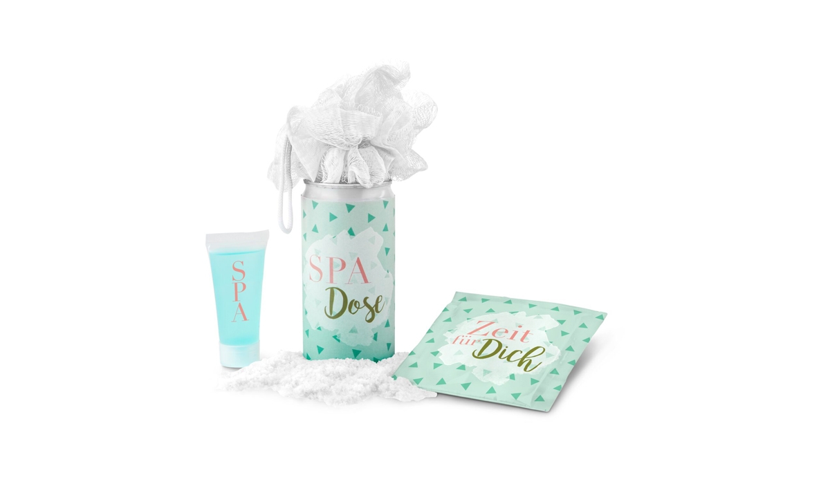 Gift box / Present set: SPA surprise can - Label: Thank you