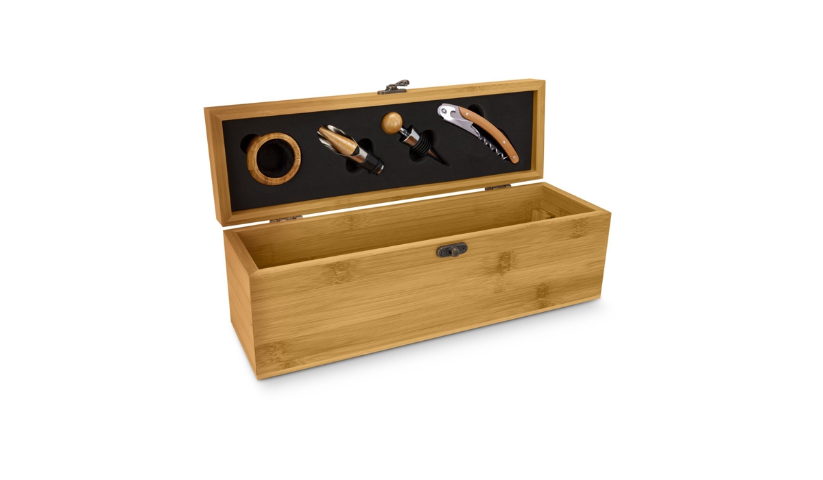 Gift box / Present set: Wine in bamboo box