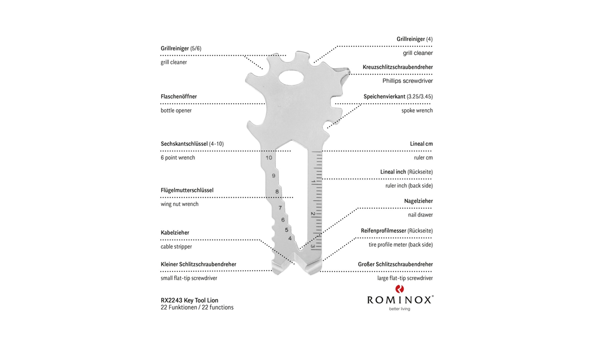 ROMINOX® Key Tool Lion (22 Funktionen) Frohe Weihnachten