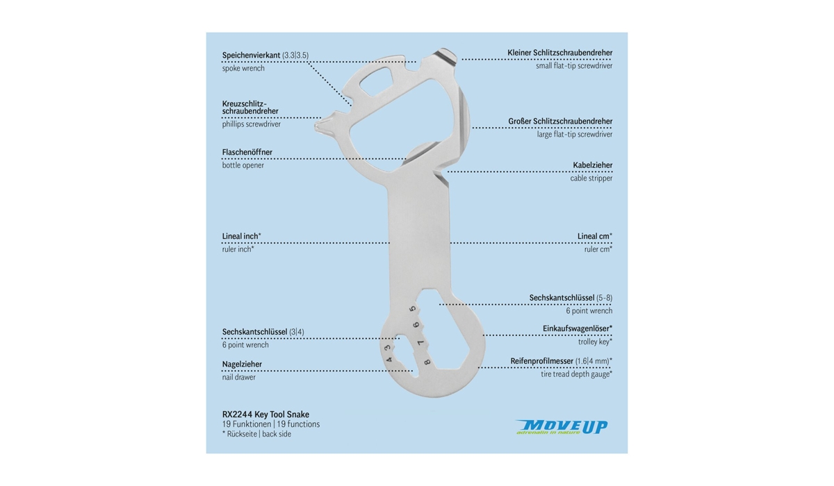 ROMINOX® Key Tool Snake (19 functions) Happy Father's Day
