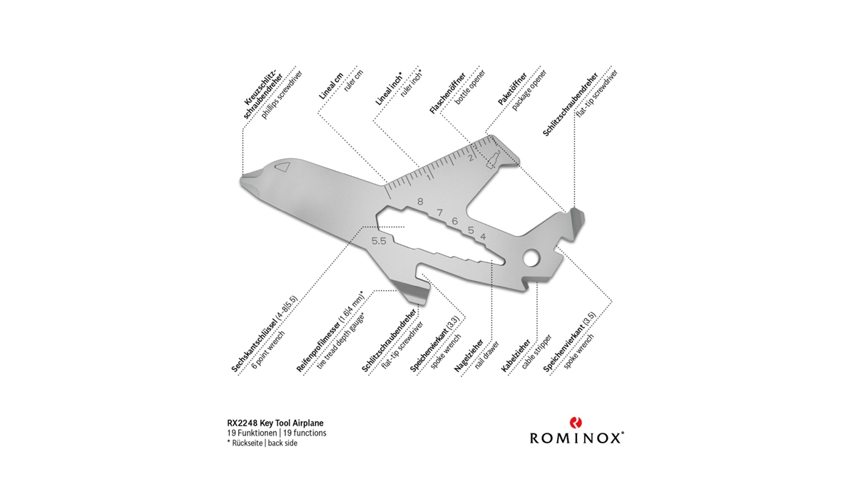 ROMINOX® Key Tool Airplane (19 functions) Happy Father's Day